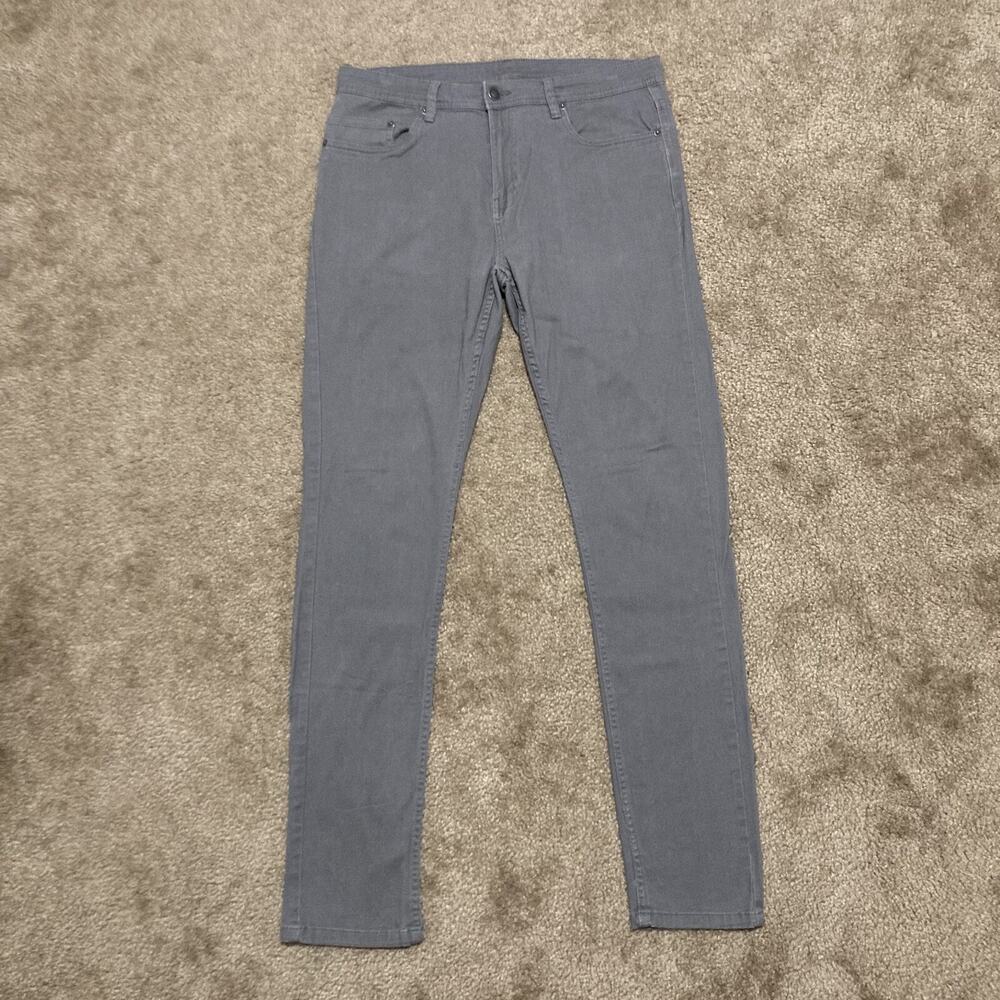Jachs New York Men's Stretch Slim Fit Stone Gray Twill 5-Pocket Pants Size 34x34